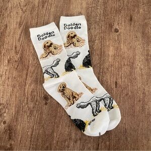Golden Doodle Printed Crew Socks